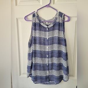 American Eagle Outfitters Blue and White Striped Blouse